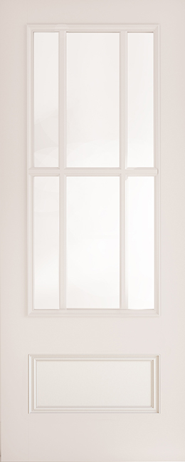 Canterbury White Internal Door with Clear Bevelled Glass (18mm lippings)